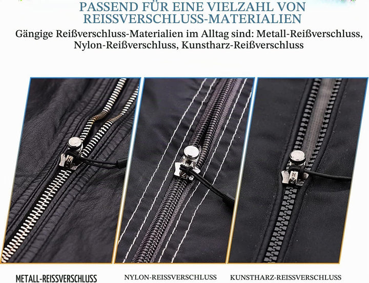 munkees® Reissverschluss Zipper Reparatur Set - Universell anwendbar &amp; kinderleicht - Reisverschluss