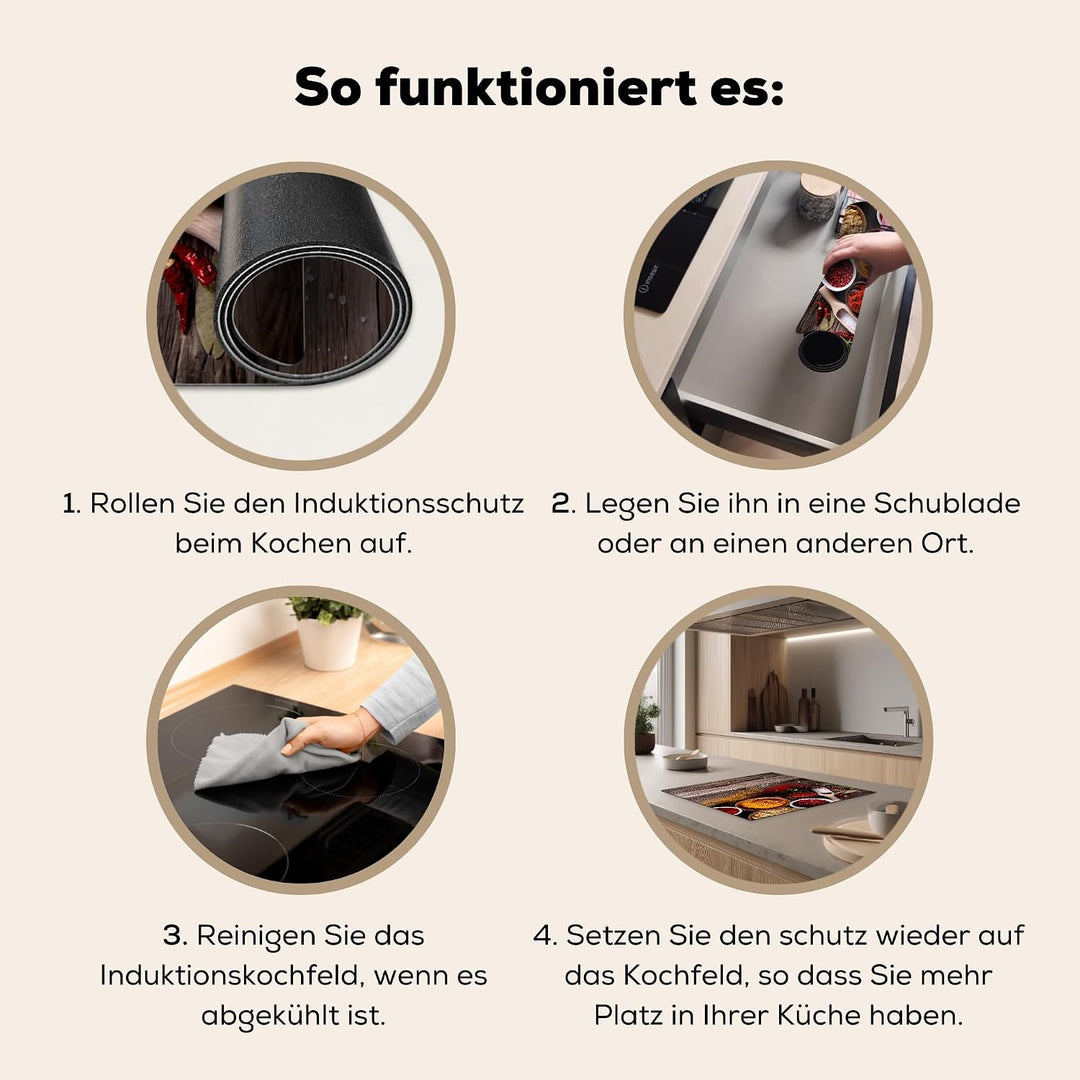 KitchenYeah© Herdabdeckplatte Einteilig Induktionsmatte Küche Abdeckung Ceranfeld Herd Abdeckplatte