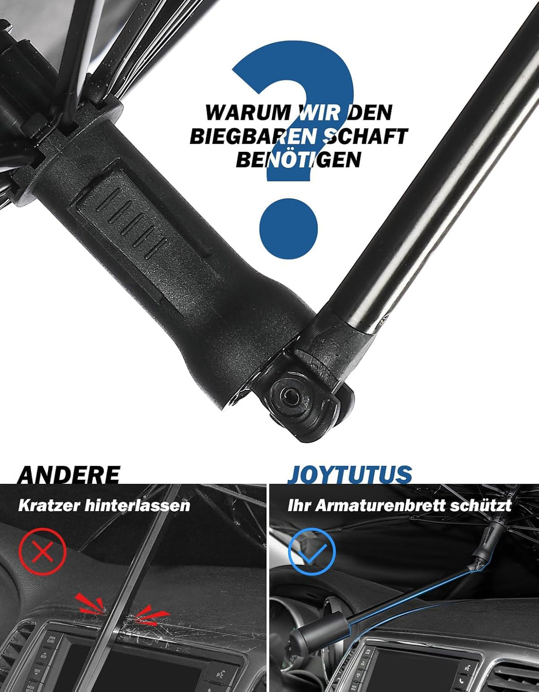 JOYTUTUS Sonnenschutz Auto Frontscheibe, [2024 Upgrade] 360°Drehbar Windschutzscheibe Sonnenschutz m