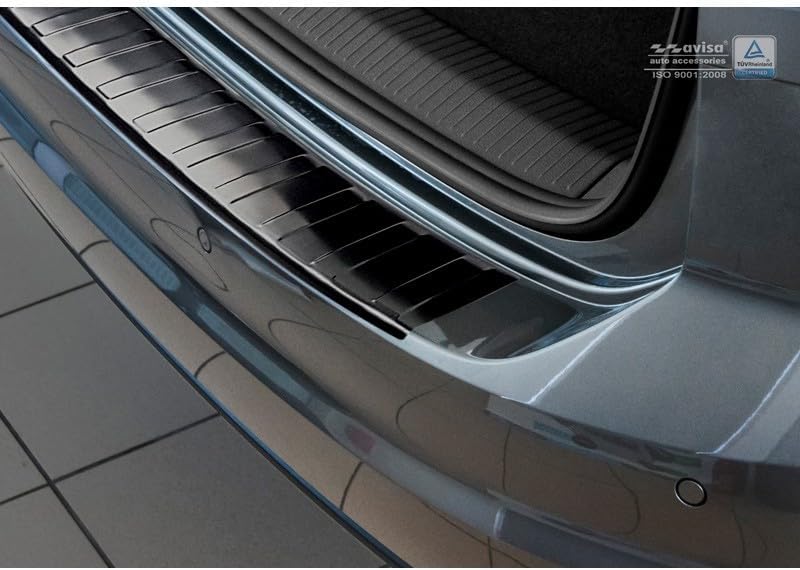 Avisa Schwarz Edelstahl Heckstossstangenschutz kompatibel mit Volkswagen Golf VII Sportsvan 2014- &