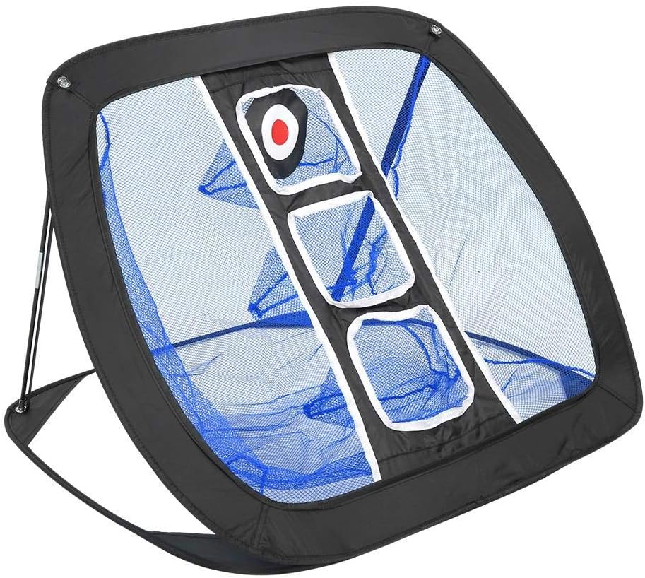 Tragbares Golf-Chipping-Netz Golf-Zielnetz für das Üben im Innen- und Aussenbereich(Schwarz + Blau)