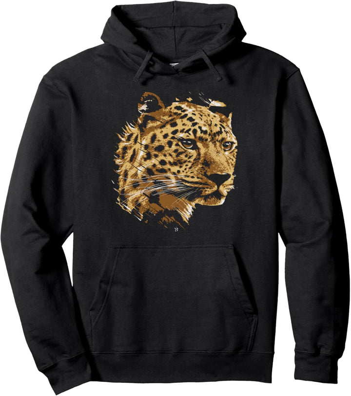 Leopard Gepard, Kopf Raubkatze Geschenk Pullover Hoodie