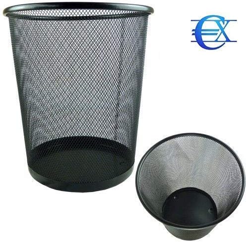 EUROXANTY Papierkorb | Mülleimer büro | Muelleimer rund | Abfalleimer | Schwarz | Metallgitter | 10