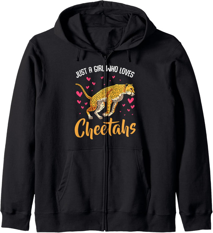 Just A Girl Who Loves Cheetahs Gepard Hauskatze Afrika Zoo Kapuzenjacke