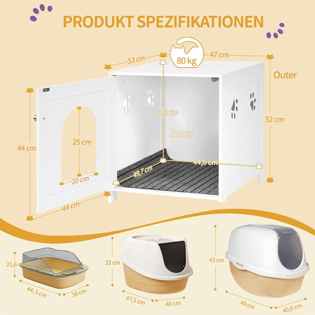 Hzuaneri Katzenschrank, Versteckte Katzentoilette Möbel, Lagerung Schrank Bank, Hölzerne Katze Wasch