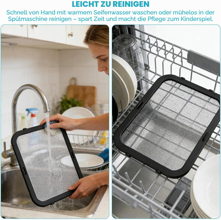 Edelstahl-Spritzschutz, 2 Stück Magnetischer Feinmaschiger Fettspritzschutz, Heissluftfritteuse Zube