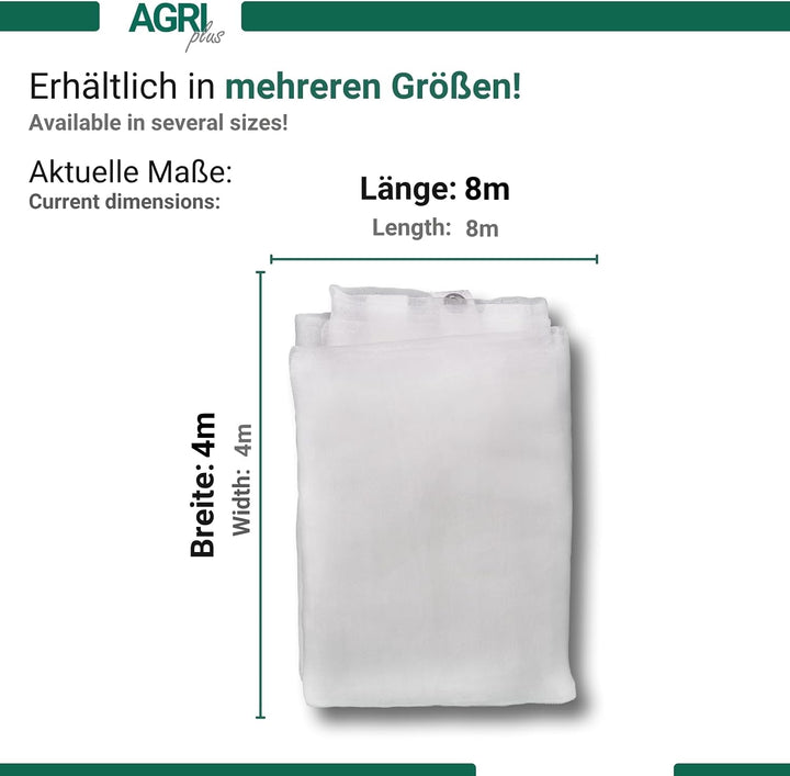 AGRI plus Poolnetz mit Ösen I 4 x 8 m I Verschiedene Masse I Engmaschiges Netz 0,8 x 0,8 mm I Abdeck