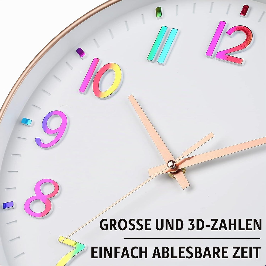 HZDHCLH Funkuhr 30 cm Grosses Ziffernblatt Wanduhr Geräuschlos,Geeignet für Schule, Zuhause, Wanddek