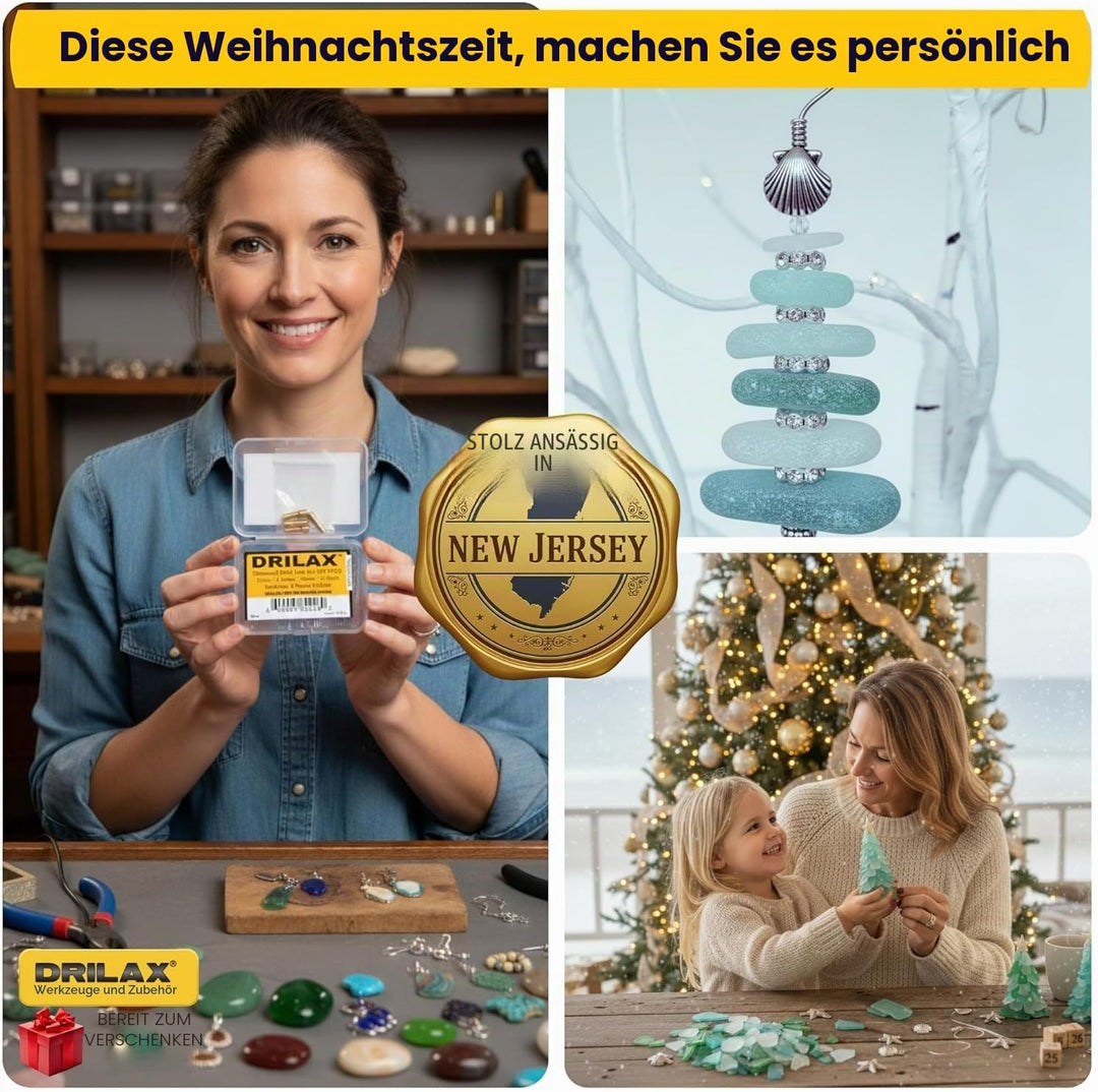 Drilax 2mm Diamantbohrer Set – Diamantbeschichtete Mikro Bohrer für Schmuck, Glas, Muscheln, Edelste