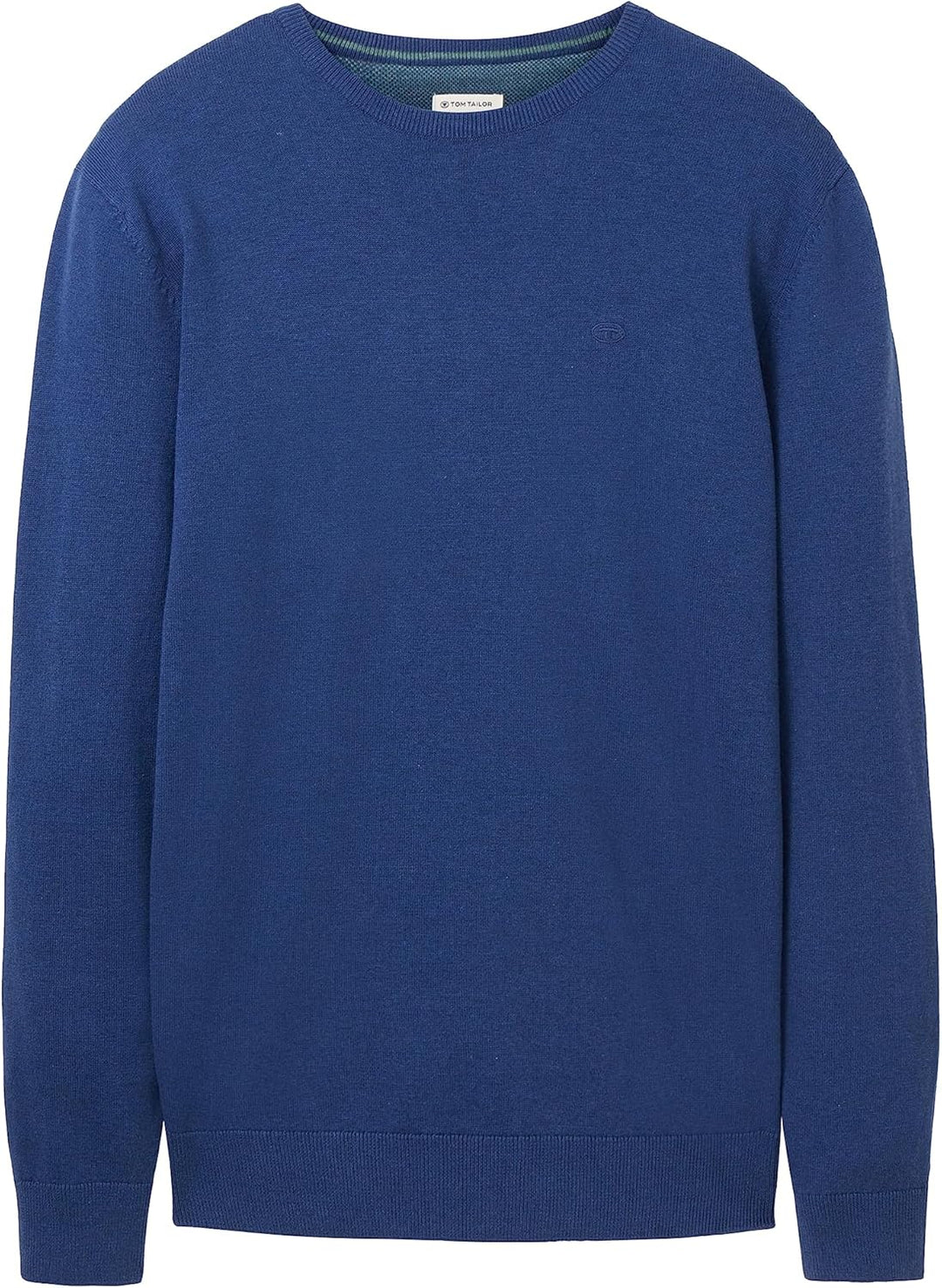 TOM TAILOR Herren Basic Crewneck Strickpullover L 32618-hockey Blue Dark Melange, L 32618-hockey Blu