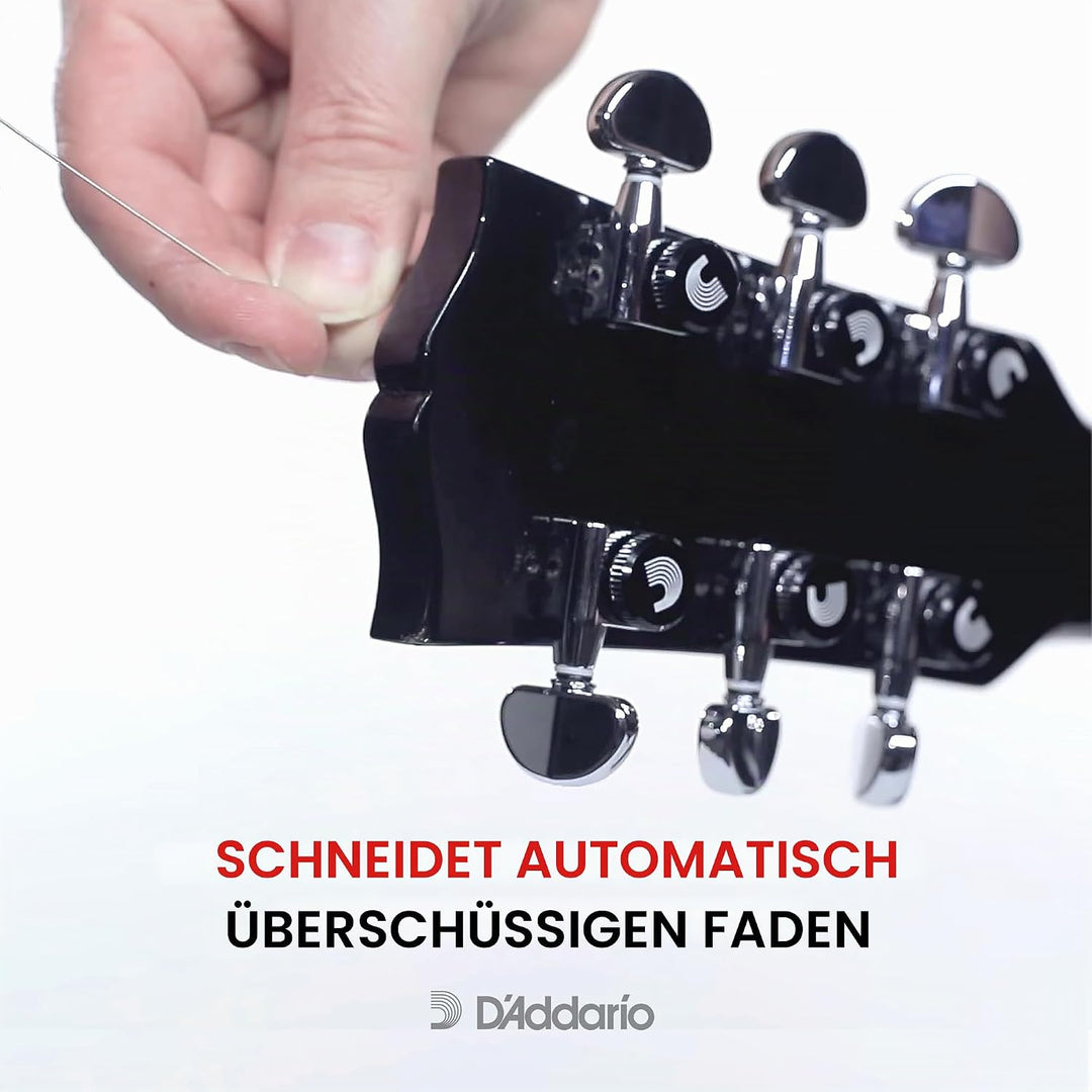 Planet Waves PWAT-6R2 6 (In-Line) Auto-Trim Tuning Machines, Black Finish Schwarz, Schwarz