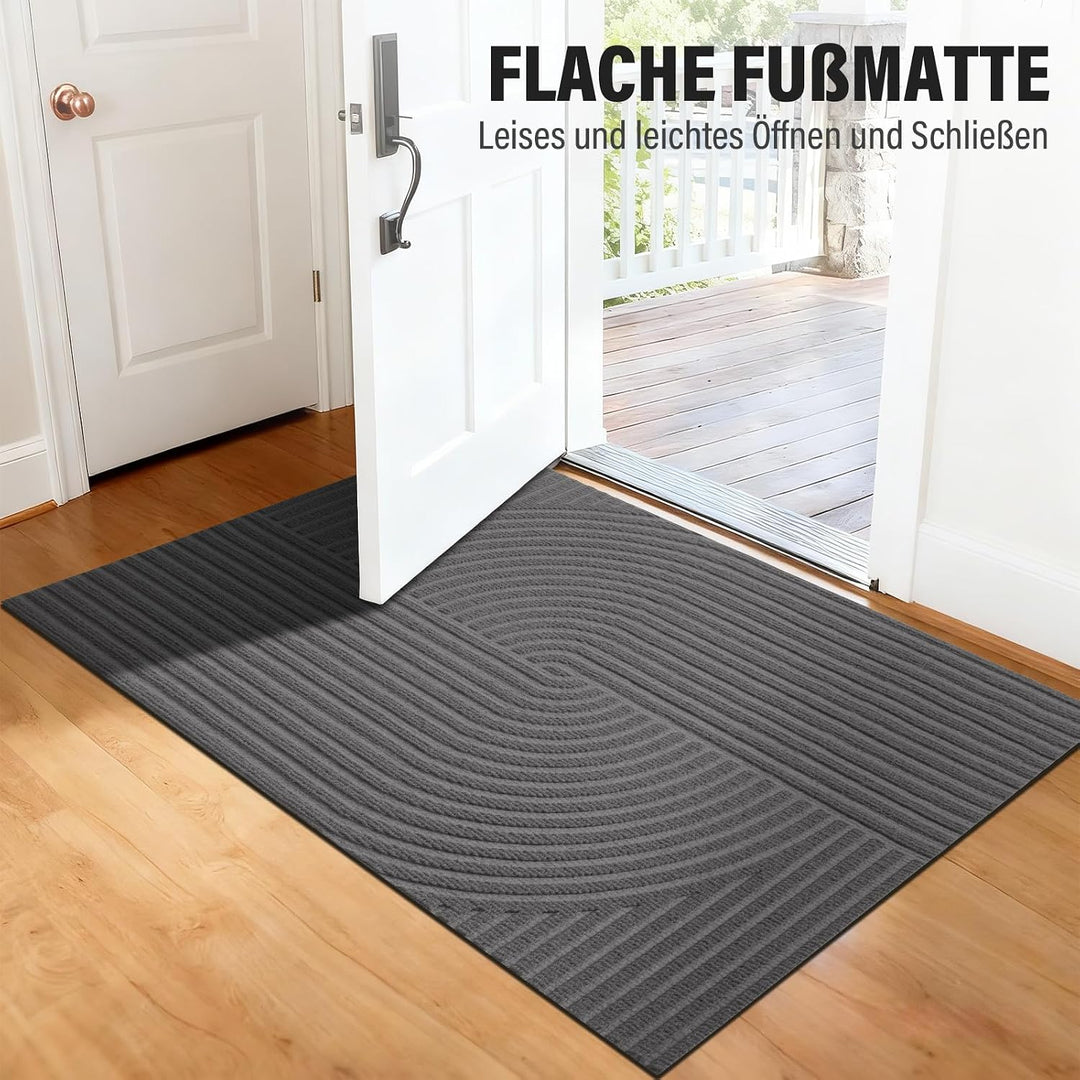 Schmutzfangmatte Innen Aussen 80x120cm, Fussmatte haustür-Schwarz Grau 80cmx120cm, Grau 80cmx120cm