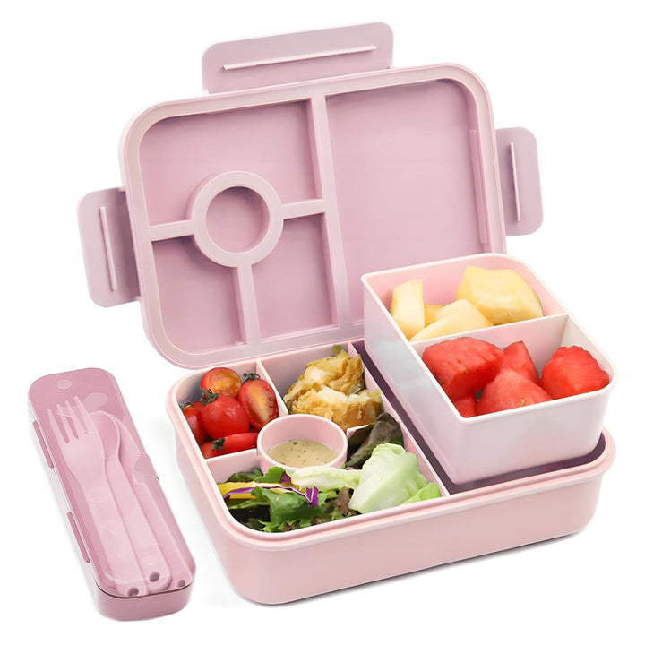 Bugucat Brotdose Kinder mit 5 Fächern 1300ML, Auslaufsicher Lunchbox Kinder, Bento Box Brotdosen mit