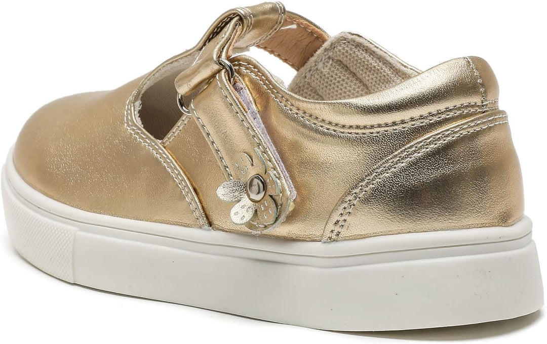 DADAWEN Mädchen T-Spangen Mary Jane Ballerinas Taufschuhe 22 EU Gold, 22 EU Gold