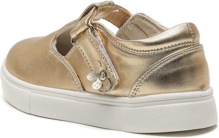 DADAWEN Mädchen T-Spangen Mary Jane Ballerinas Taufschuhe 22 EU Gold, 22 EU Gold