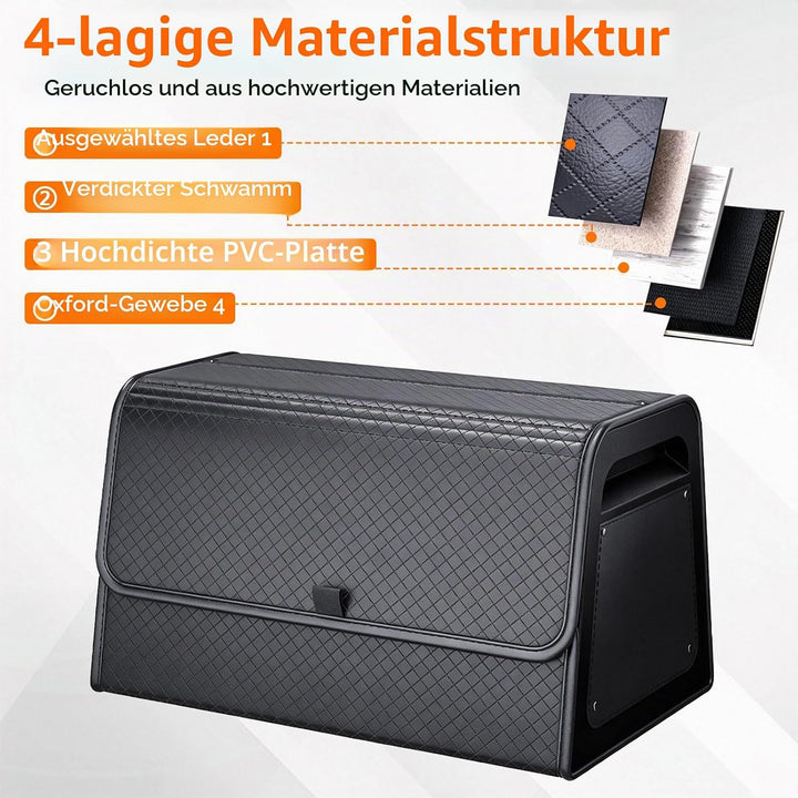 Auto Kofferraum Organizer Auto Tasche Kofferraum mit Deckel PU-Leder& PP-Wabenplatte mit Schrauben b
