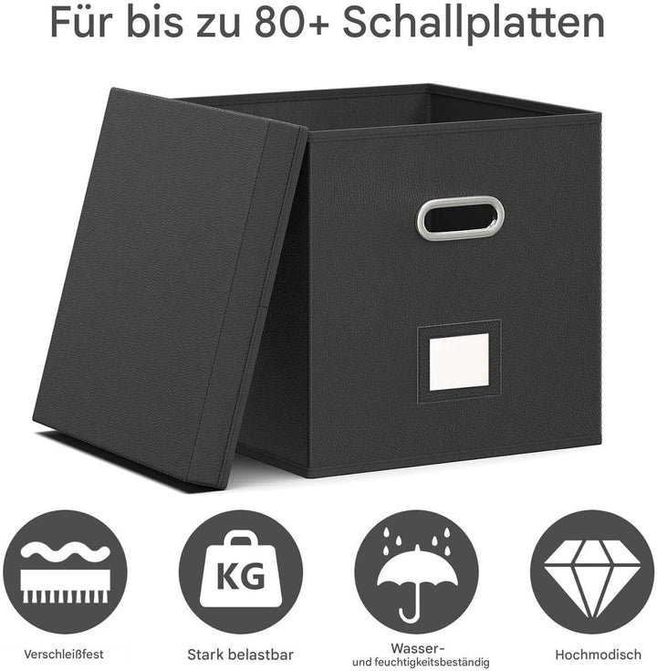 Generisch Schallplatten Aufbewahrungsbox, Vinyl Schallplattenkoffer, Record Box, Bietet Platz Für 80