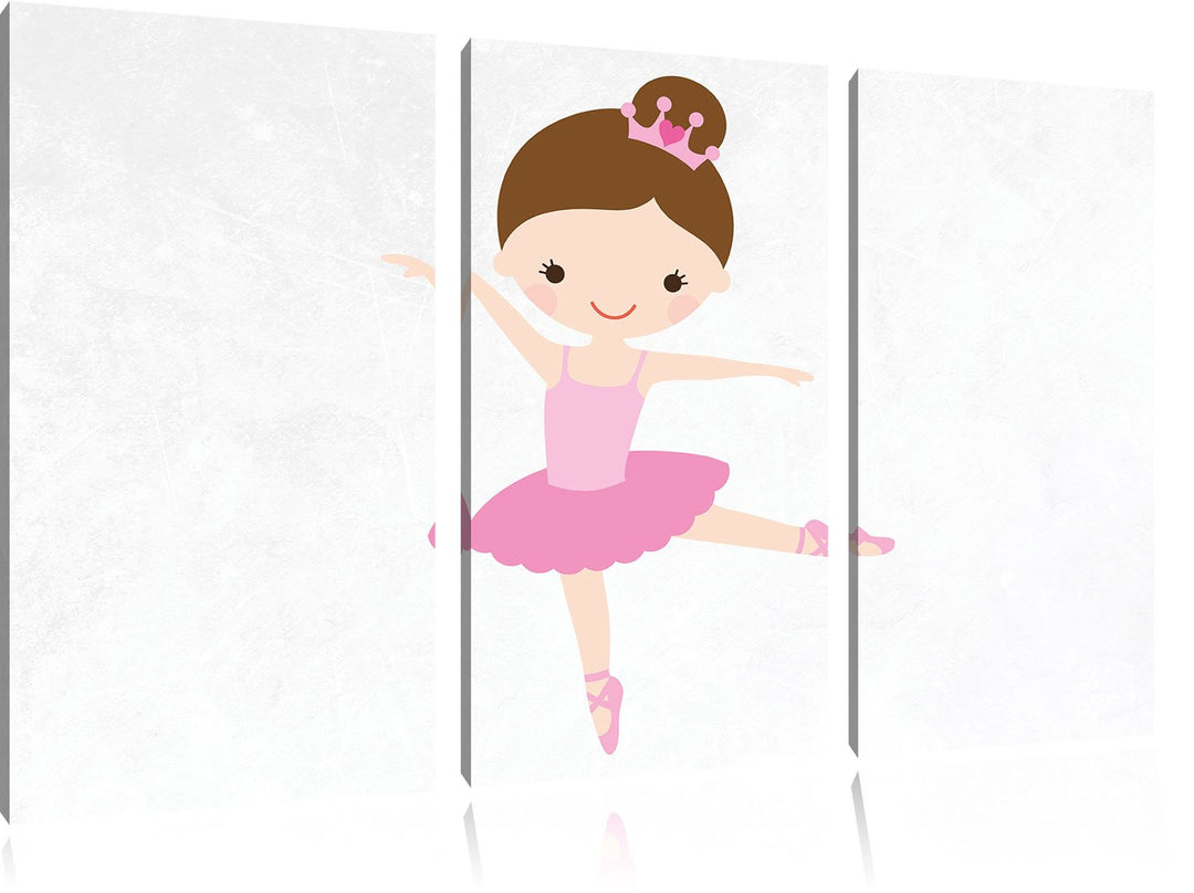 Pixxprint Hübsche Prinzessin weiss 3-Teiler Leinwandbild 120x80 Bild auf Leinwand