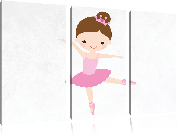 Pixxprint Hübsche Prinzessin weiss 3-Teiler Leinwandbild 120x80 Bild auf Leinwand