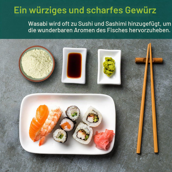 Soeos Premium Wasabi Pulver 227 g mit echtem Wasabi Grade AAA Pulver Wasabi Pulver für Sushi Sushi P