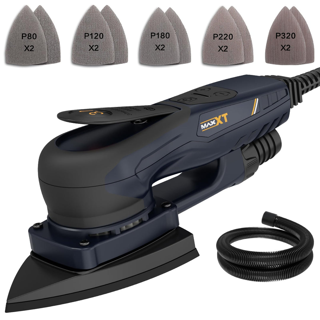 MAXXT Profi Bürstenloser 3mm Dreieck-Schleifer - 350W Starker EC Motor, Geschwindigkeitsregulierung,