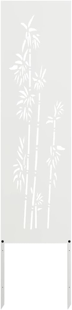 vidaXL Garten Sichtschutz-Leinwand Floral Weiss 32 x 140 cm, Weiss 32 x 140 cm