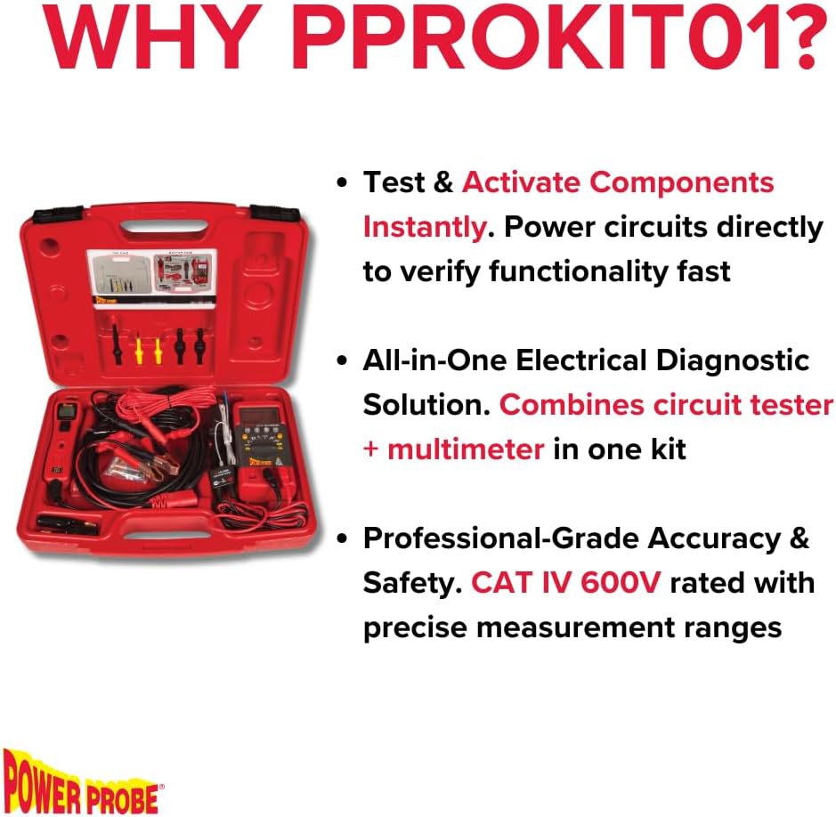 Power Probe PPROKIT01 Kit Elektrischer Schaltkreisprüfer für die Fahrzeugtechnik, enthält Power Prob
