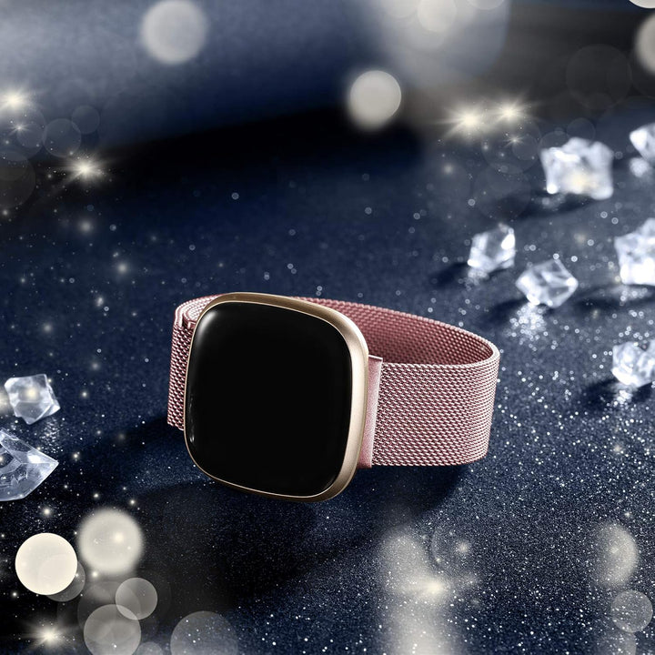 Faliogo Kompatibel mit Fitbit Versa 3 Armband/Fitbit Versa 4 Armband/Fitbit Sense Armband, Edelstahl