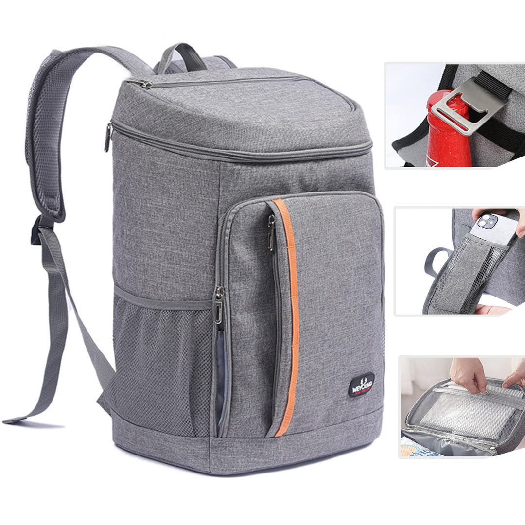 QINGLOU 25L Kühlrucksack Thermo Rucksack Picknickrucksack Kühltasche Gross Isoliert Cooler Bag Männe