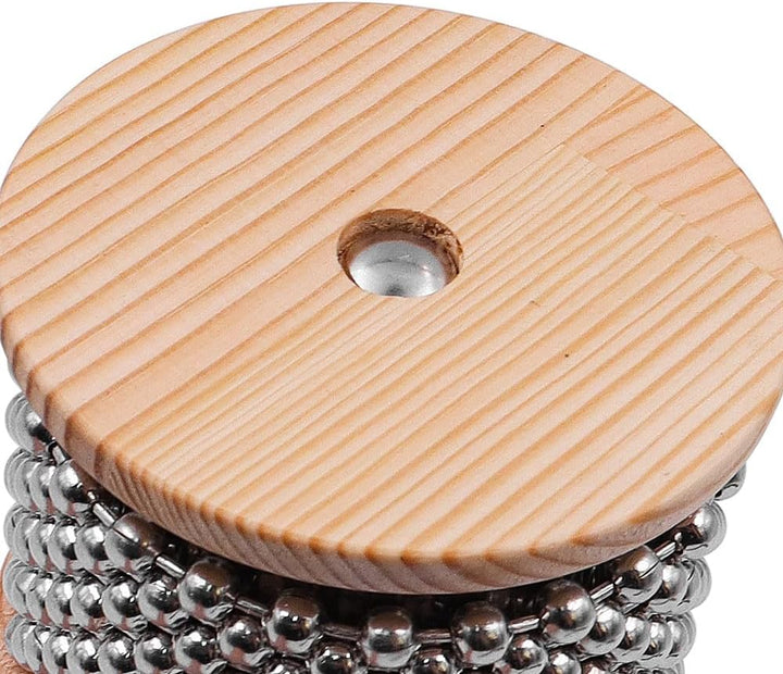 CENPEK Hochwertiges Cabasa-Percussion-Musikinstrument aus Holz mit Metallperlenkette