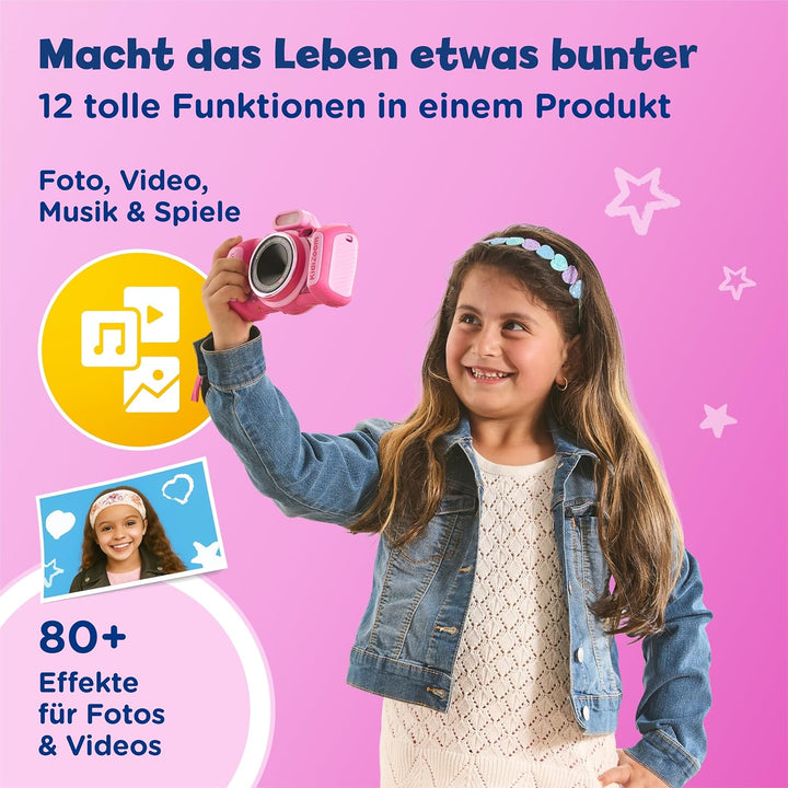 VTech KidiZoom Duo FX in Pink – Robuste Digitalkamera mit kreativen Apps und Spielfunktionen – Für K