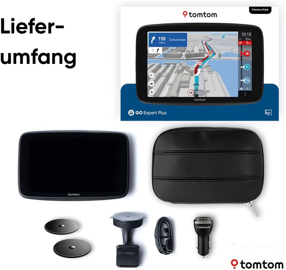 TomTom LKW-Navi GO Expert Plus Premium Pack (7 Zoll-Display, Routenführung und POIs für grosse Fahrz