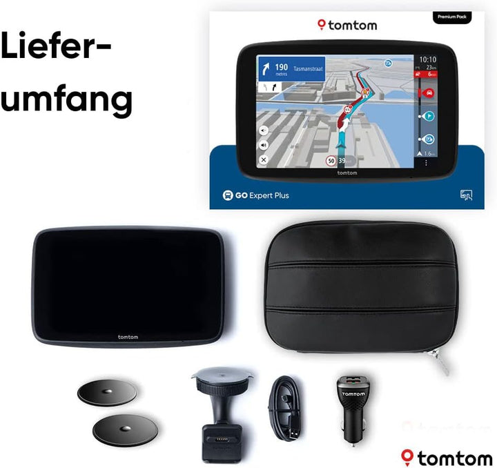 TomTom LKW-Navi GO Expert Plus Premium Pack (7 Zoll-Display, Routenführung und POIs für grosse Fahrz