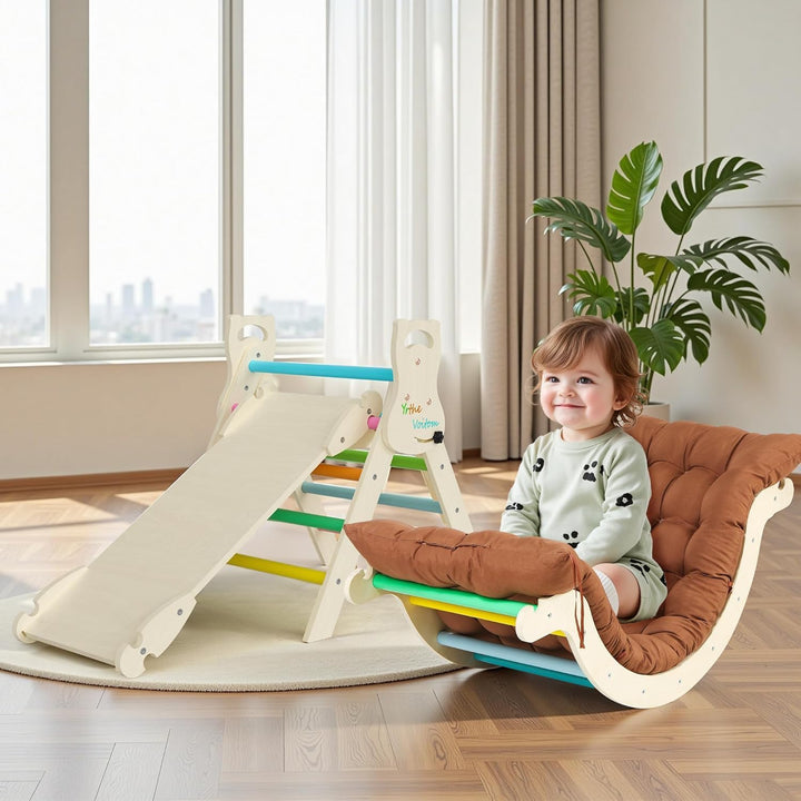 Klettergerüst Indoor Geschenke Junge Mädchen, Montessori Spielzeug ab 1.5 2 3 4 + Jahre, Upgrade 7-i