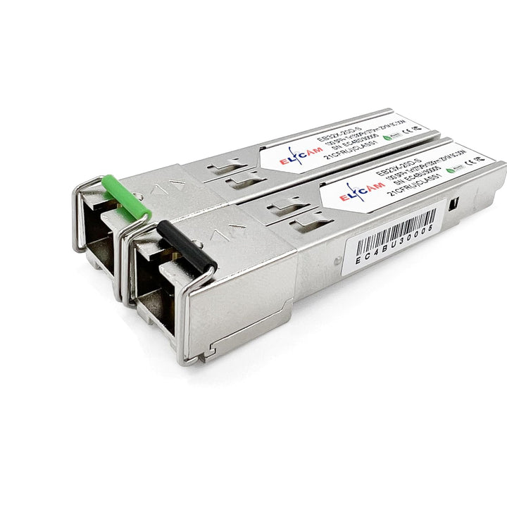 Elfcam® - 1 Paar 10 Gbps SFP+ BiDi Transceiver-Modul mit Glasfaser, 1270 nm/1330 nm, mit SC Simplex-