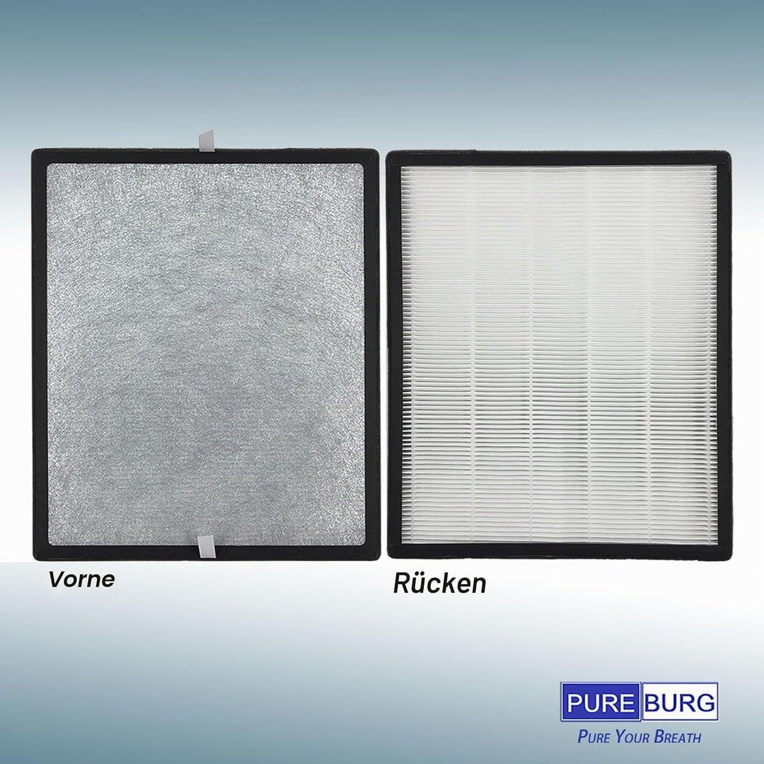 PUREBURG 2er-Pack Ersatz 2 HEPA-Luftfilter und 2 Aktivkohle-Vorfilter, kompatibel mit Levoit-Luftrei