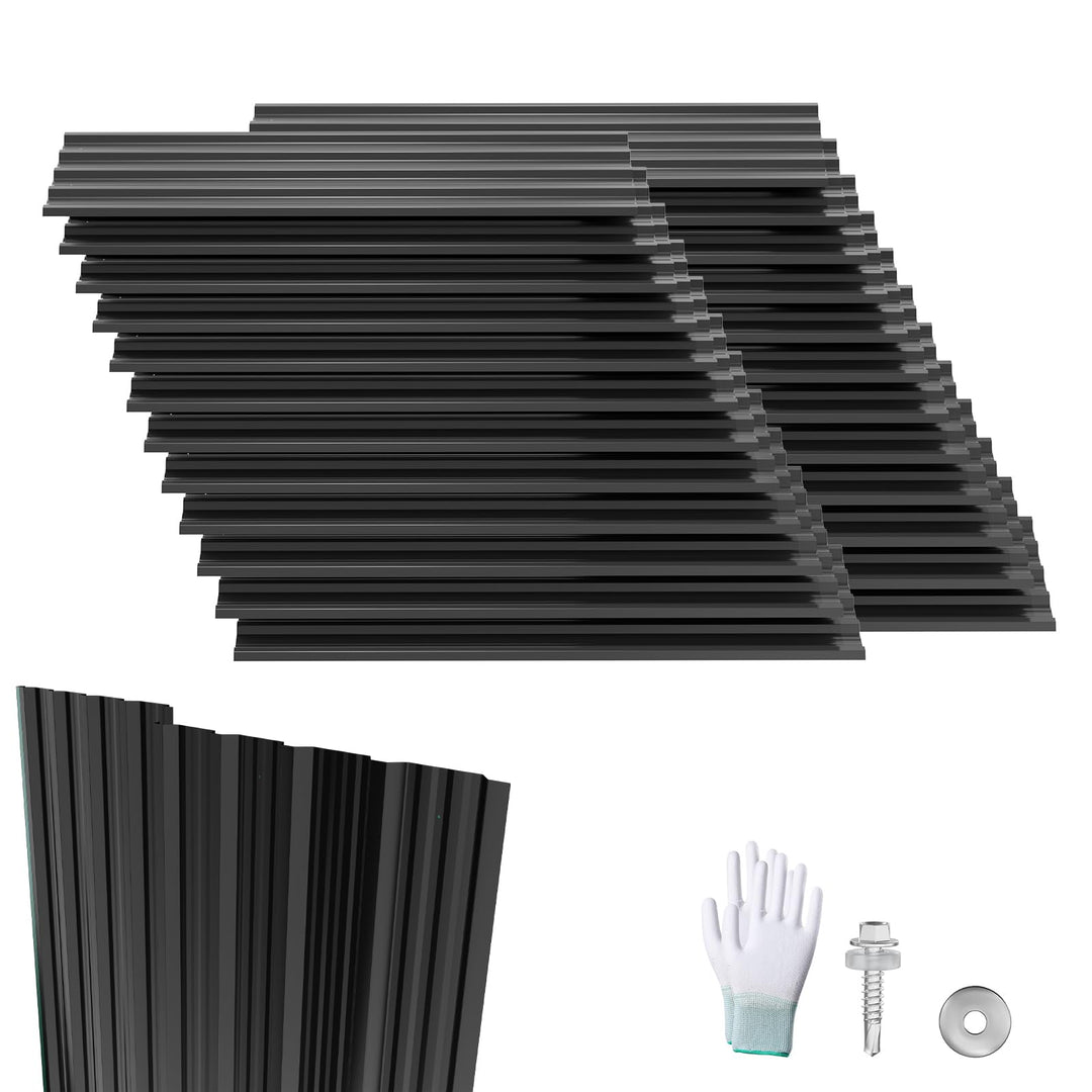 24 Stück Dachplatten Trapezblech 129,5x45 cm, 14 m² Verzinkte Wellplatten Stahlblech, Profilblech Da