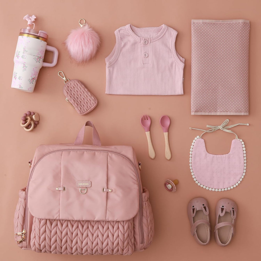 Leila Wickelrucksack mit verstellbaren Schultergurten, Kinderwagen-Clips und Wickelauflage – Modebew