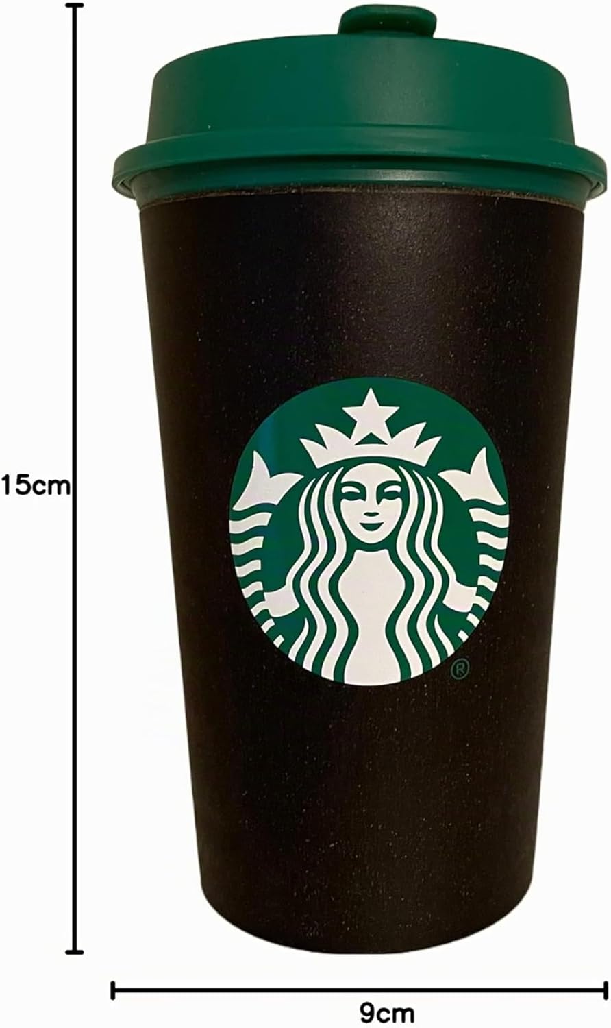 STARBUCKS Schwarze recycelte Kaffeetasse, 354 ml hoch