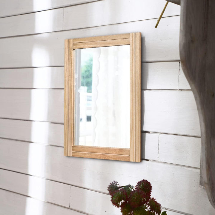 AAZZKANG Rustikale Spiegel für Wand, rechteckig, Holzrahmen, Spiegel, Bauernhaus, Schlafzimmer, Bade