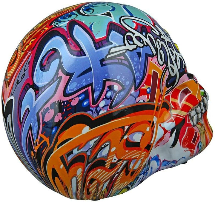 GILDE Dekofigur Totenkopf Street Art bunt 11x19x15 cm Poly Graffiti-Design, Mehrfarbig