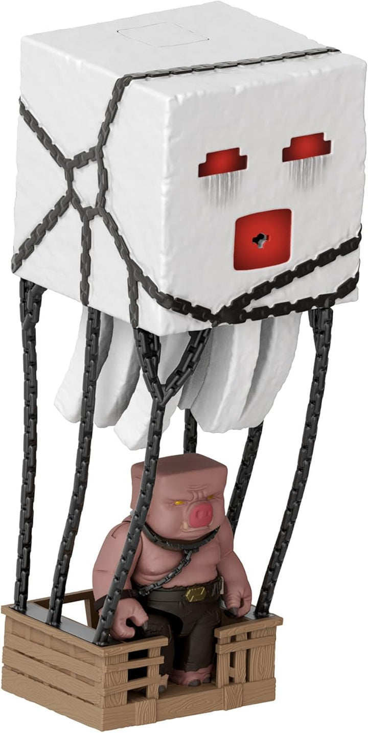 Mattel Minecraft Actionfigur-Set, Ghast mit Feuerattacke, Lichter, Geräusche, Starter und Projektil,