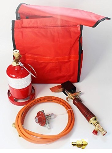 Bundle Weichlötgarnitur mit Umfüllstutzen Lötkolben Kleinstflasche in Tasche Set