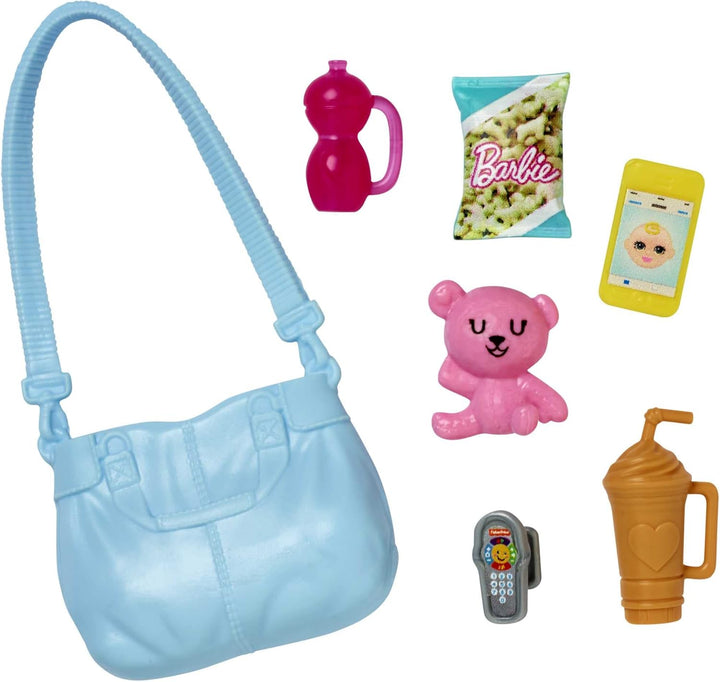 Barbie Skipper Babysitter Inc, Skipper mit braunen und lila Haaren, Baby mit braunen Zöpfen, Kinderw