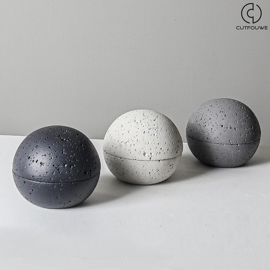 Cutfouwe Mode-Mülleimer,Beton+Innenzylinder Aus Metall -Leicht Zu Reinigen,Schwarz Black Schwarz, Bl