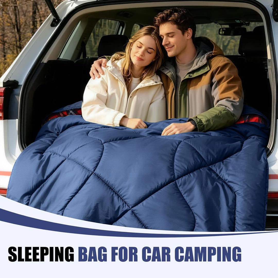 Flanell Doppelschlafsack,Schlafsack 2 Personen 230x160cm | 100% Baumwolle Futter,wasserabweisend,4 J