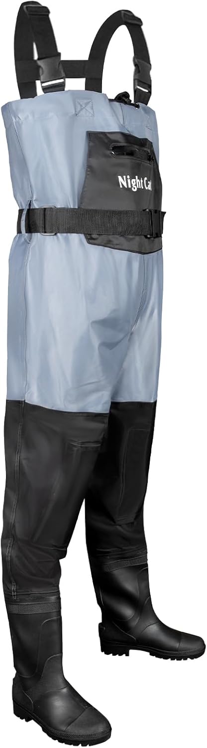 Night Cat Wathose Herren Damen Frauen Wathose mit Stiefeln Wasserdichte Atmungsaktive Crosswater Bla