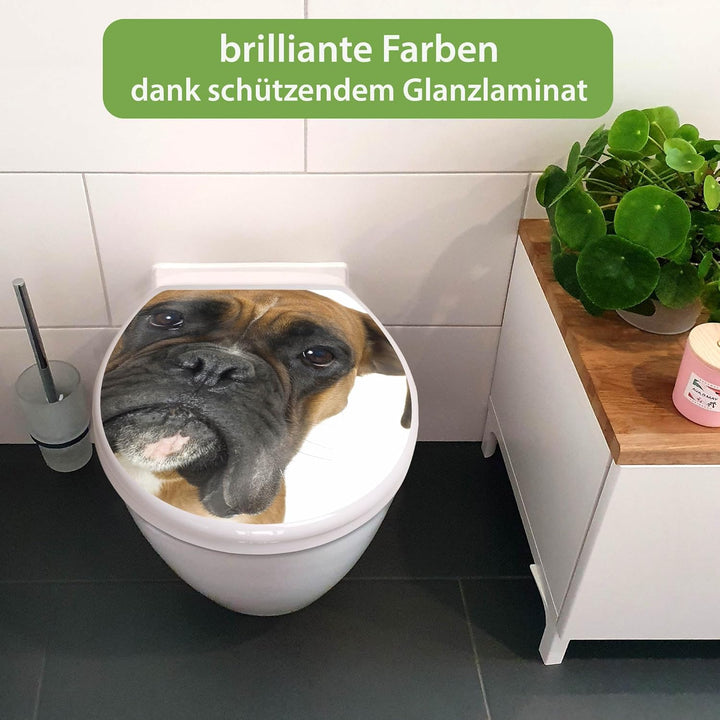 banjado Toilettendeckel mit Absenkautomatik 44,5x37cm - Soft Close Toilettensitz - WC Sitz mit Absen
