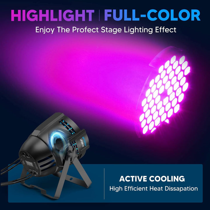 BETOPPER Partylicht Bühnenlicht 160W LED Par Scheinwerfer, 54x3W LED RGB Lichteffekte DJ Lichter mit