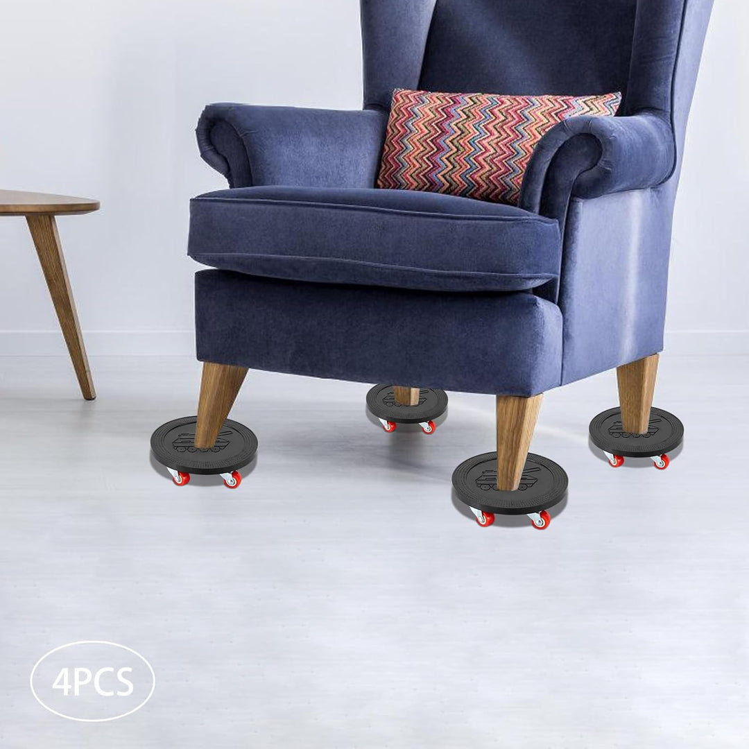 Möbel Transportrollen Set mit PVC-Rollen Maximale Tragkraft 500kg, Möbel Transporthilfe mit 4 Stück